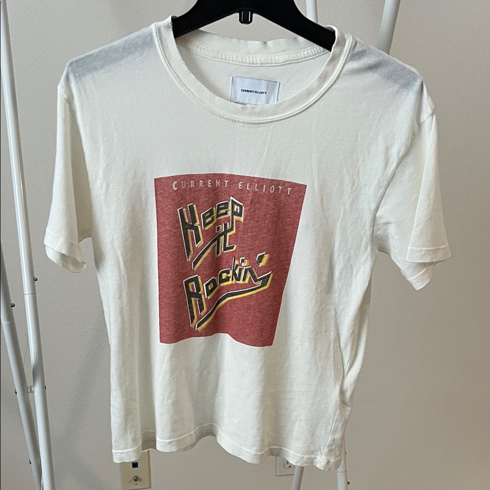 Current/Elliott Cream Graphic Tee